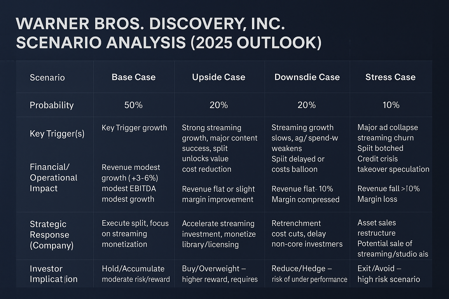 Should I trade Warner Bros. Discovery, Inc. or WBD? A Risk-Impact and Scenario-Based Analysis