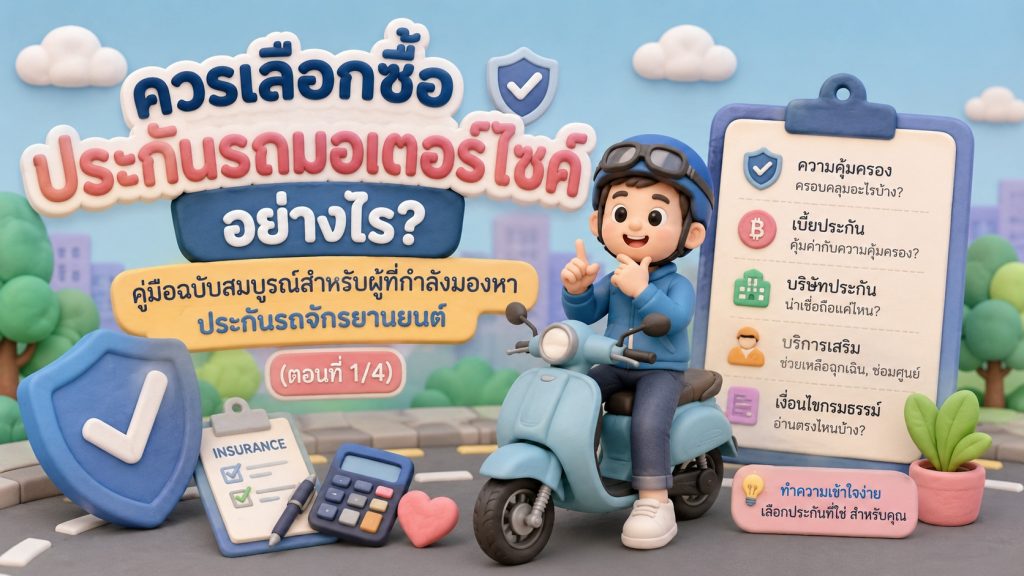 ควรเลือกซื้อประกันรถมอเตอร์ไซค์อย่างไร? คู่มือฉบับสมบูรณ์สำหรับผู้ที่กำลังมองหาประกันรถจักรยานยนต์ (ตอนที่ 1/4)